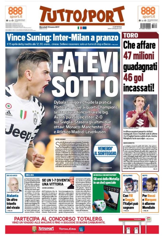 TuttoSport 15 Marzo 2017