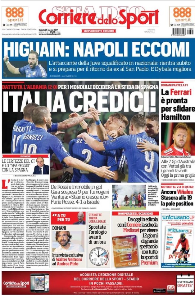 Corriere Dello Sport 25 Marzo 2017