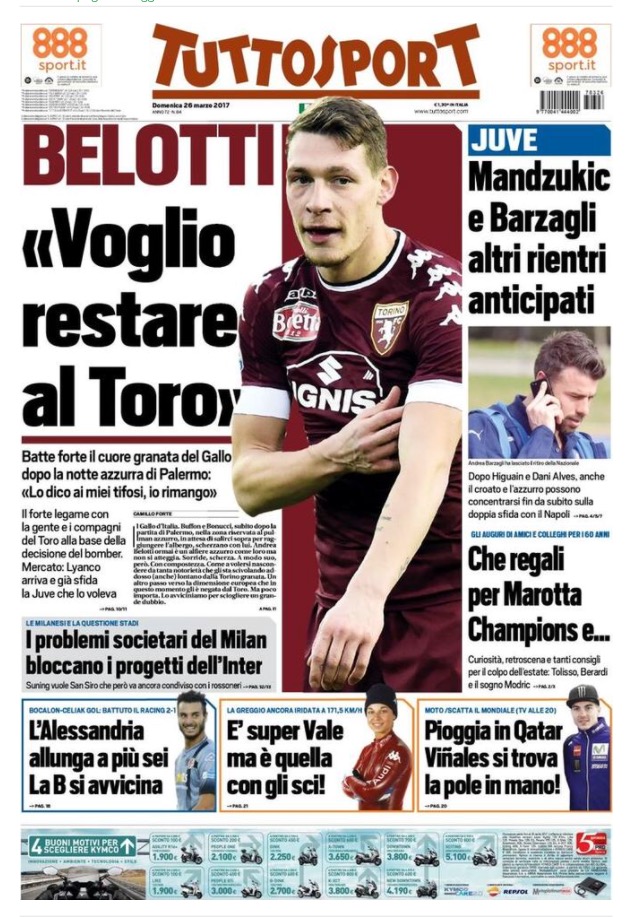 TuttoSport 26 Marzo 2017