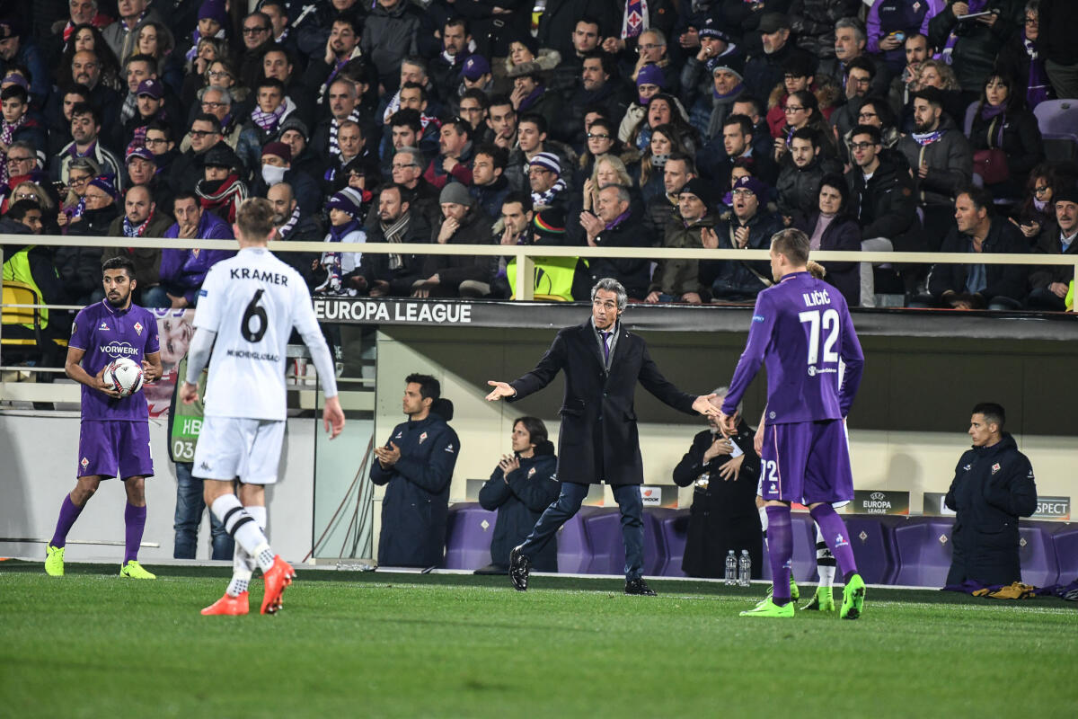 Sousa: "Chiesa? Si fa veloce a distruggere una bandiera. Le mie parole sulla squadra non mia..." - Firenze, stadio Artemio Franchi, 23.02.2017, Fiorentina-Borussia, Foto Fiorenzo Sernacchioli. Copyright Labaroviola.com