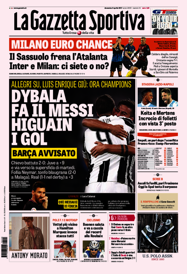 Gazzetta Dello Sport 9 Aprile 2017