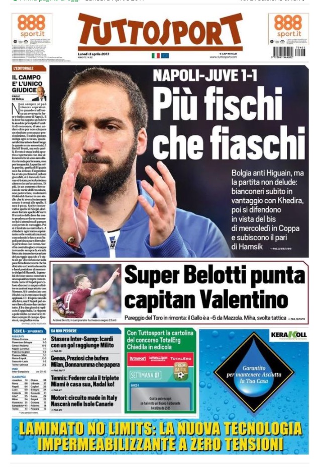 TuttoSport 3 Aprile 2017