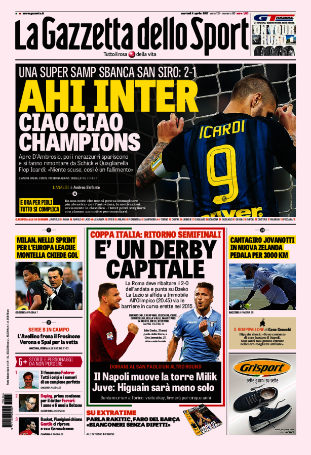 Gazzetta Dello Sport 4 Aprile 2017