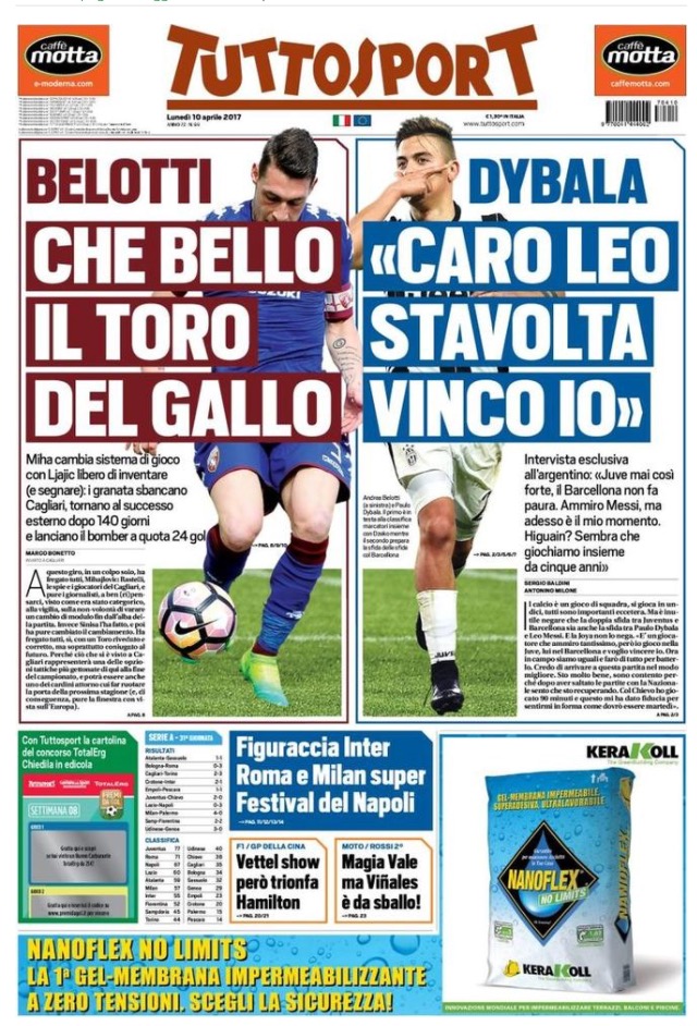 TuttoSport 10 Aprile 2017