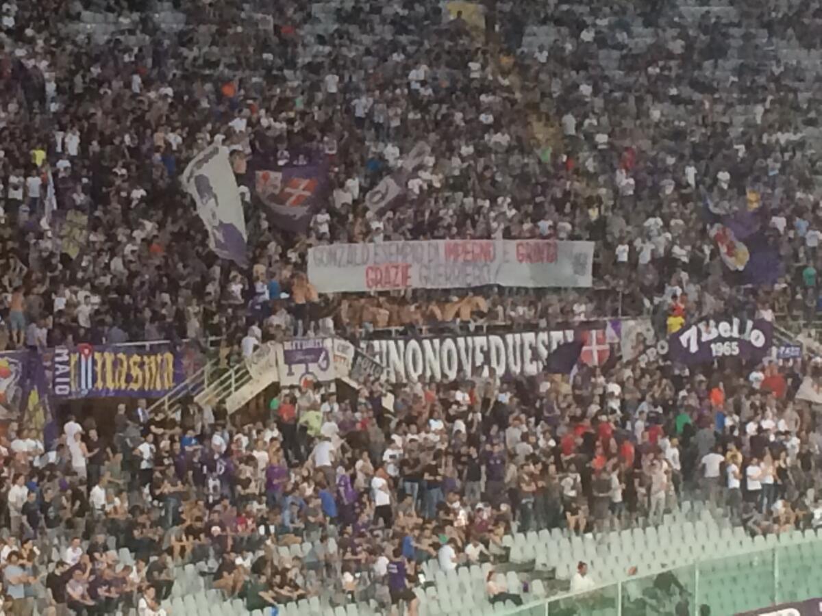 Curva Fiesole: "Gonzalo esempio di impegno e grinta. Grazie guerriero" - Striscione dedicato a Gonzalo