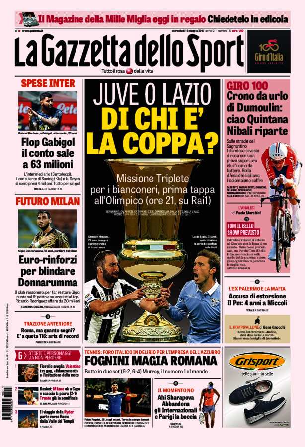 Gazzetta Dello Sport 17 Maggio 2017