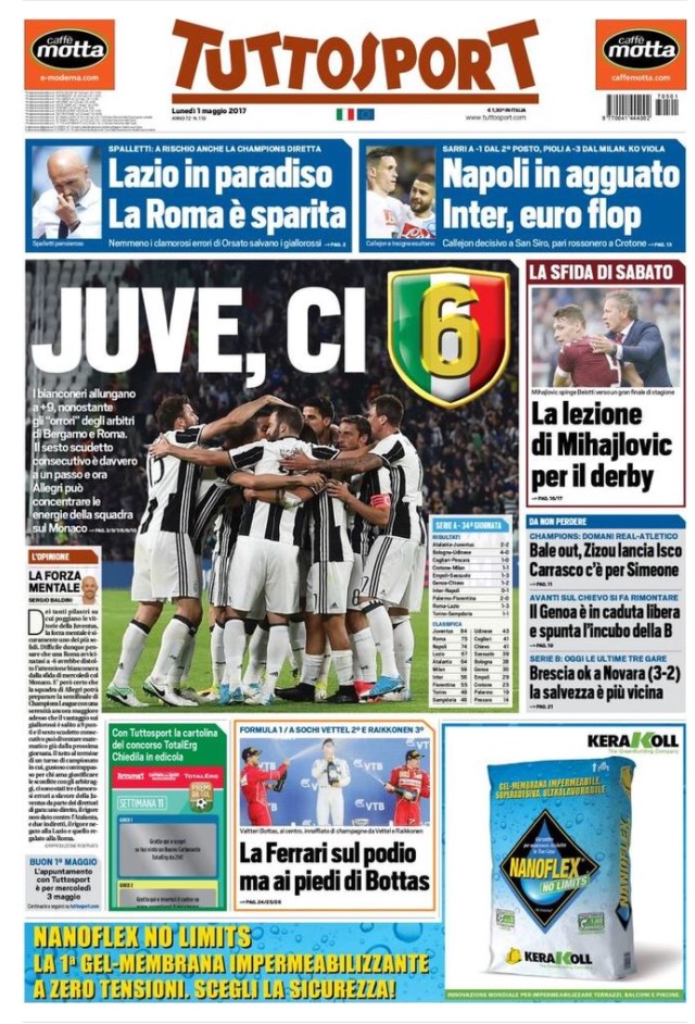 TuttoSport 1 Maggio 2017