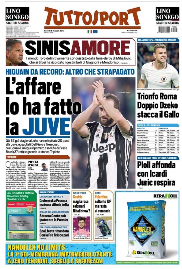 TuttoSport 8 Maggio 2017