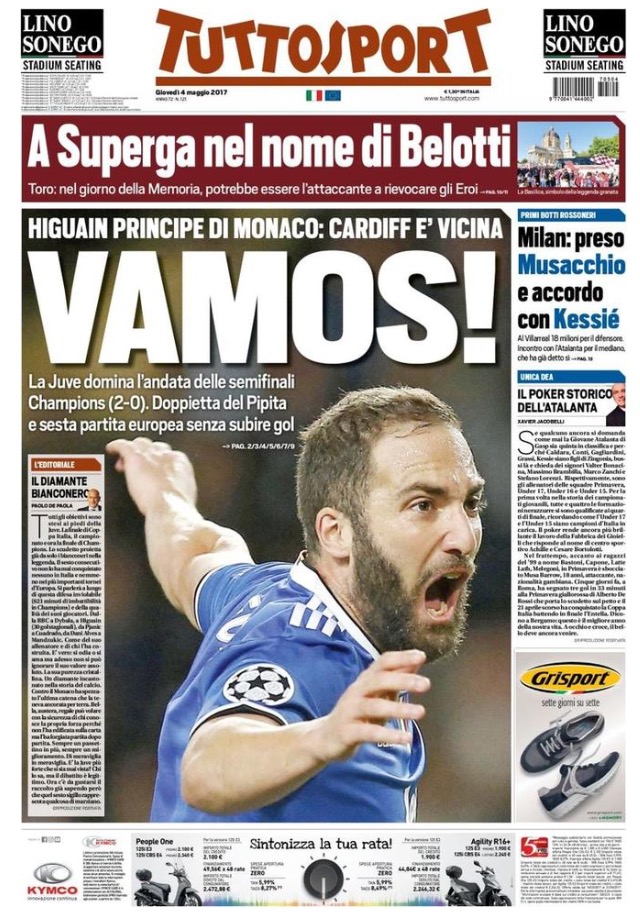TuttoSport 4 Maggio 2017