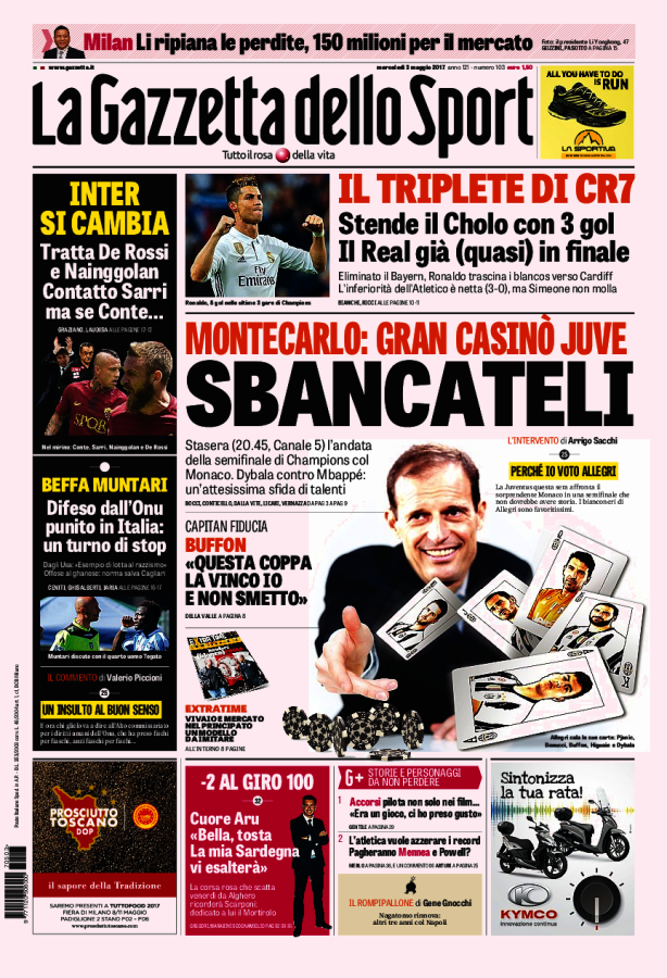 Gazzetta Dello Sport 3 Maggio 2017