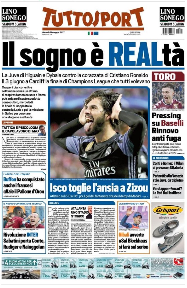 TuttoSport 11 Maggio 2017