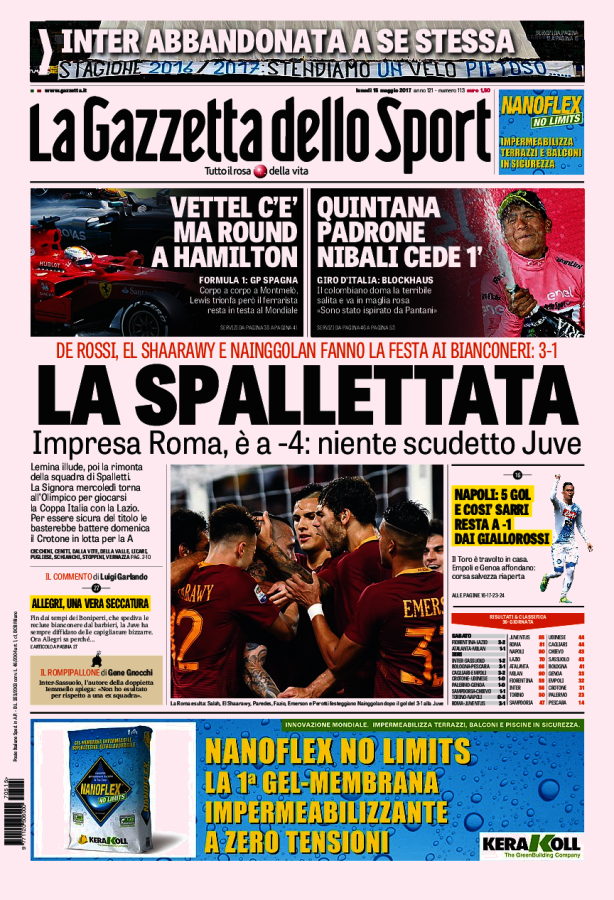 Gazzetta Dello Sport 15 Maggio 2017