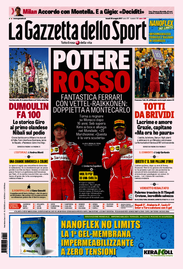 Gazzetta Dello Sport 29 Maggio 2017