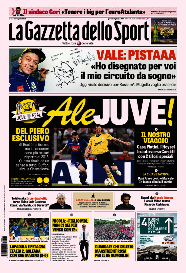 Gazzetta Dello Sport 1 Giugno 2017