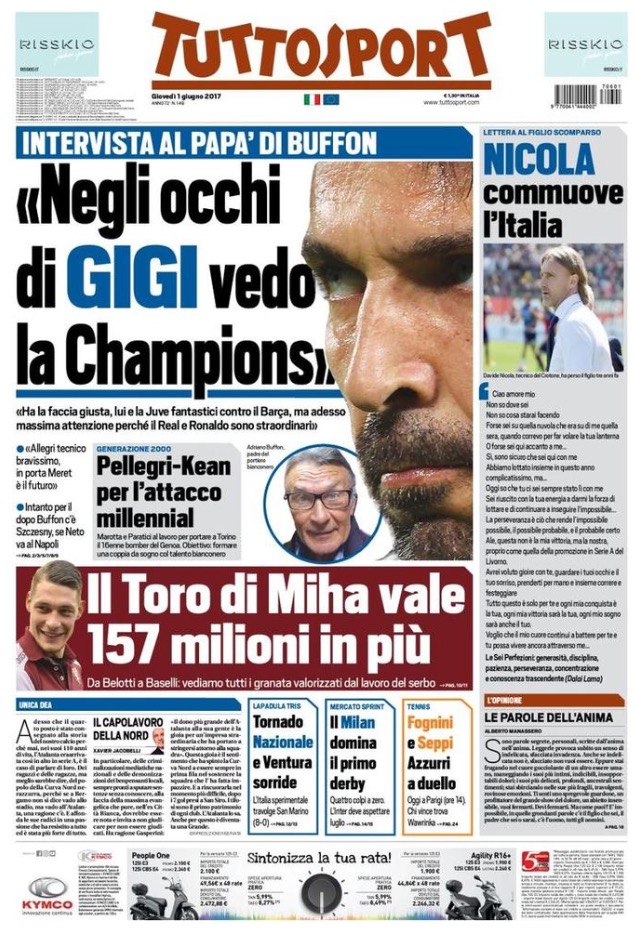 TuttoSport 1 Giugno 2017