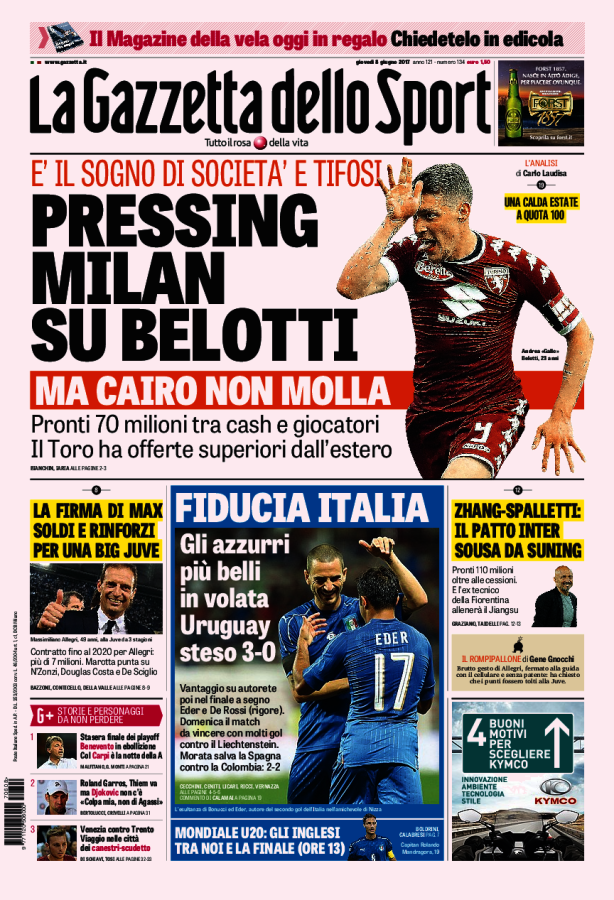 Gazzetta Dello Sport 8 Giugno 2017