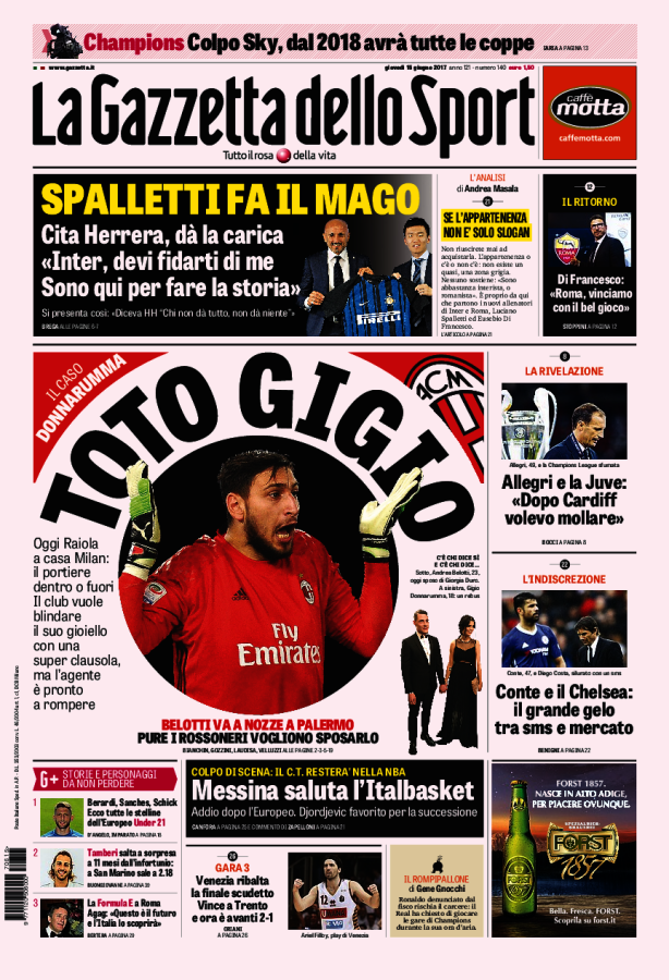 Gazzetta Dello Sport 15 Giugno 2017