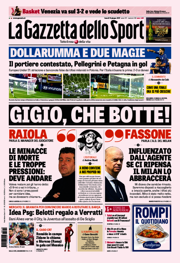 Gazzetta Dello Sport 19 Giugno 2017