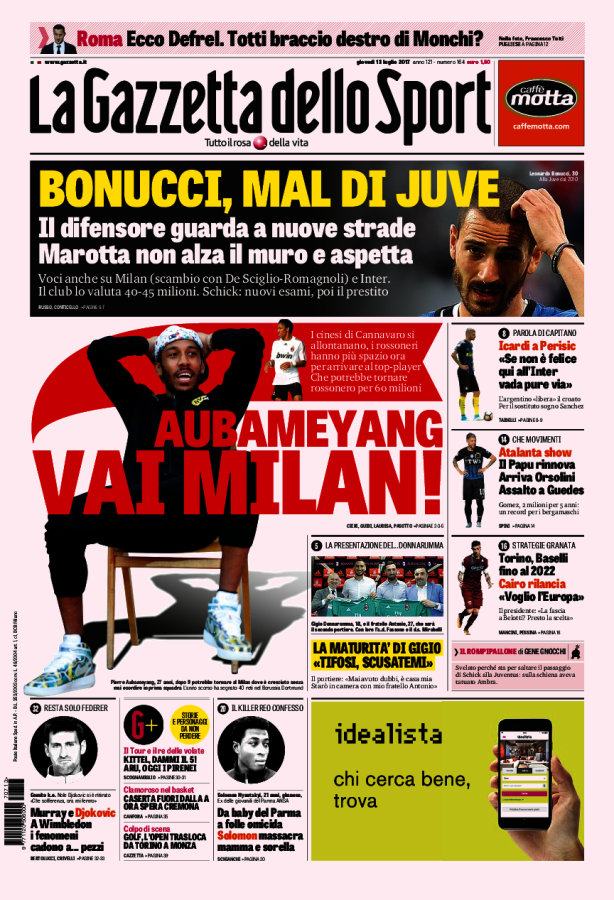 Gazzetta Dello Sport 13 Luglio 2017