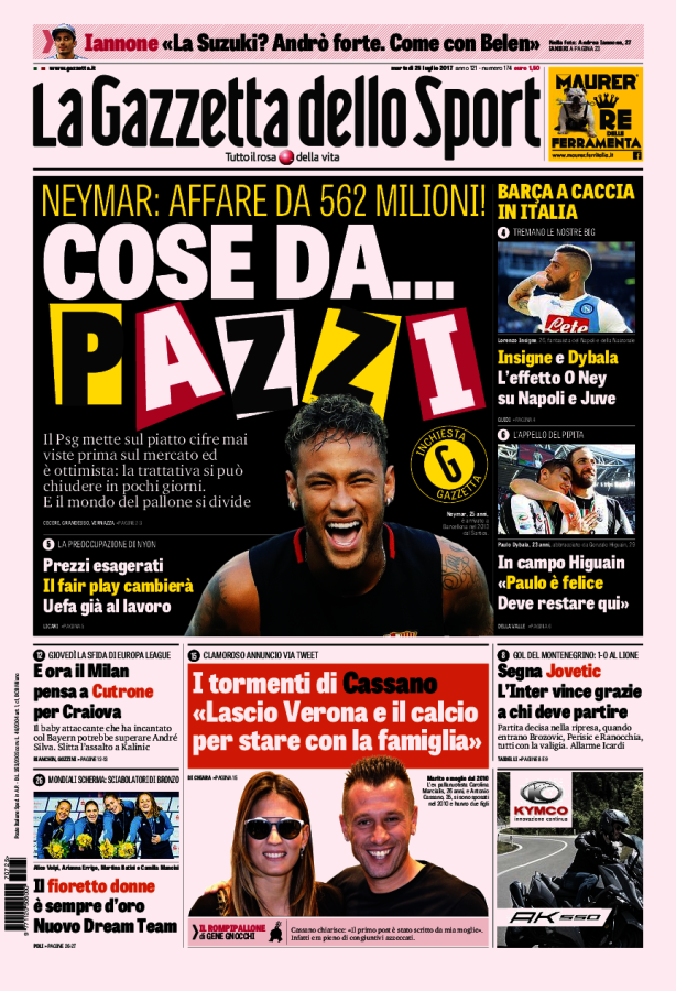 La Gazzetta Dello Sport 25 Luglio 2017