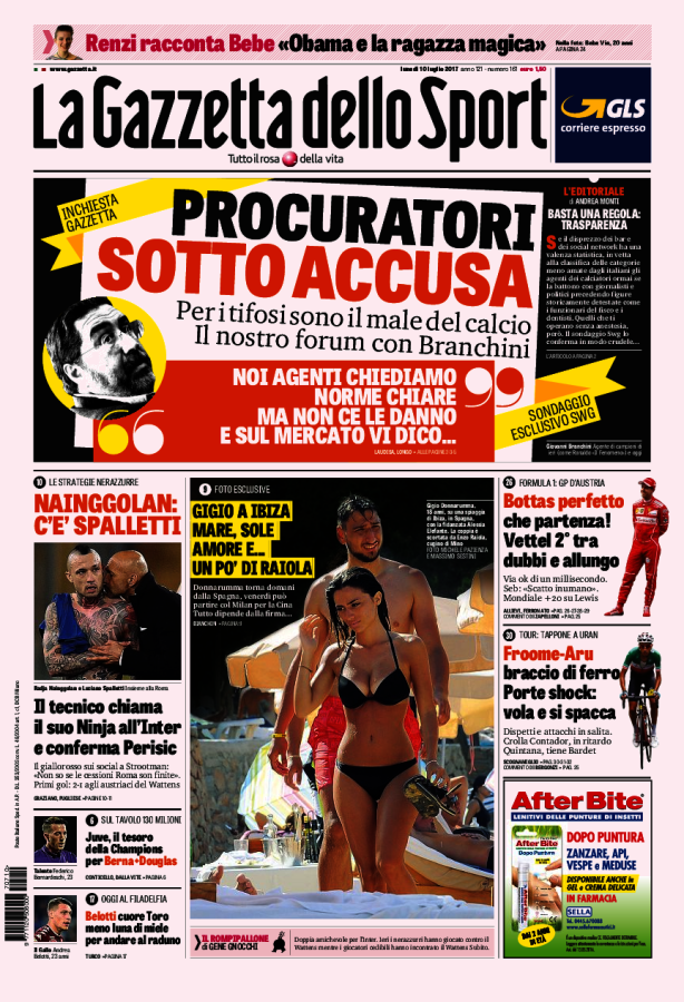 Gazzetta Dello Sport 10 Luglio 2017