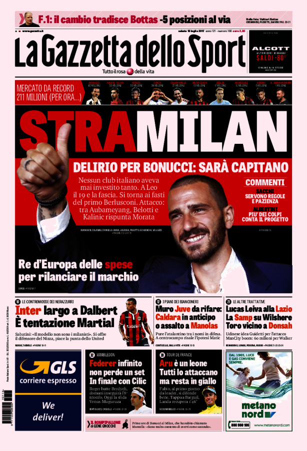Gazzetta Dello Sport 15 Luglio 2017