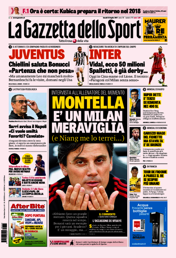 Gazzetta Dello Sport 24 Luglio 2017