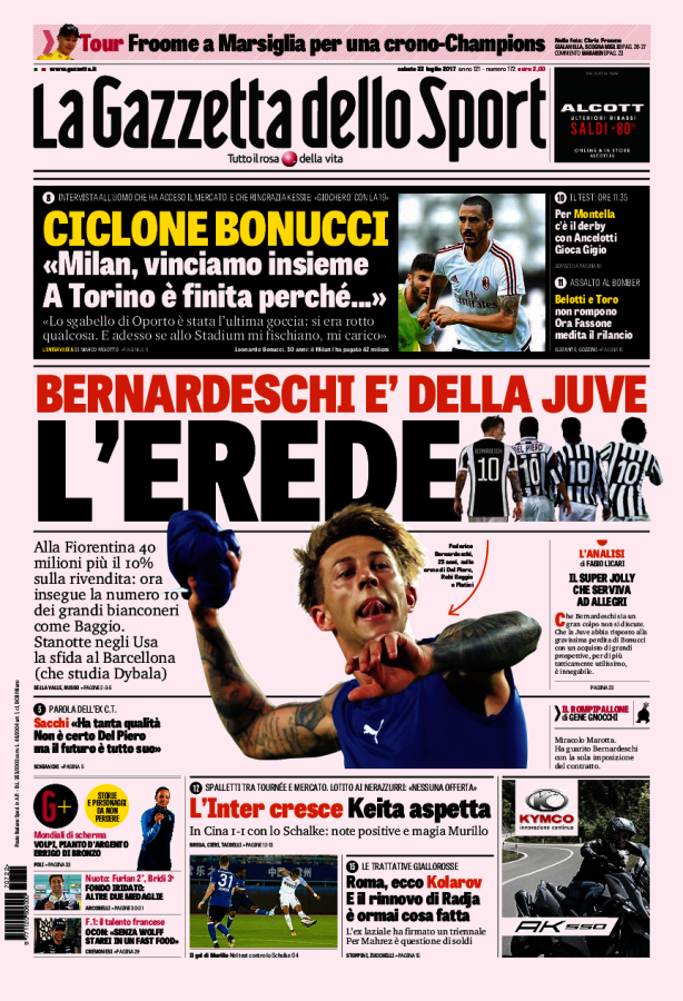 Gazzetta Dello Sport 22 Luglio 2017