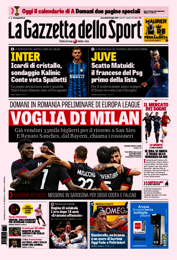 La Gazzetta Dello Sport 26 Luglio 2017