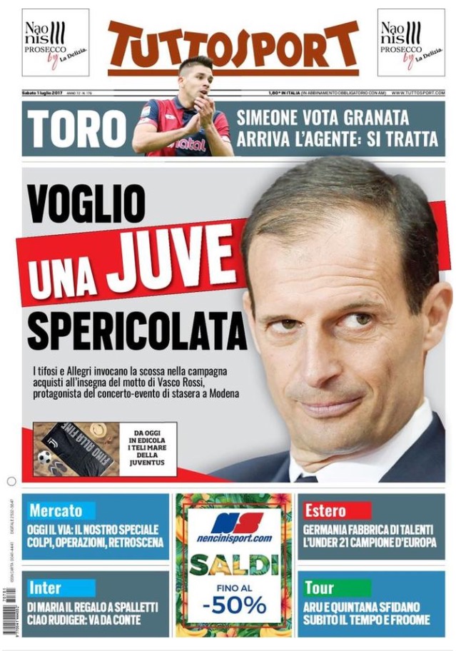 TuttoSport 1 Luglio 2017
