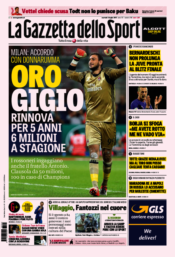 Gazzetta Dello Sport 4 Luglio 2017
