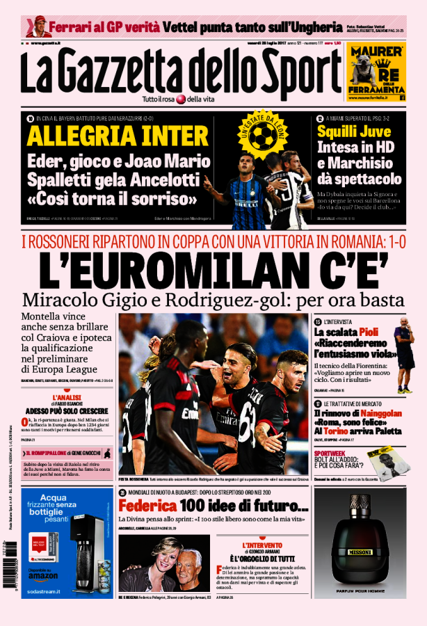 La Gazzetta Dello Sport 28 Luglio 2017