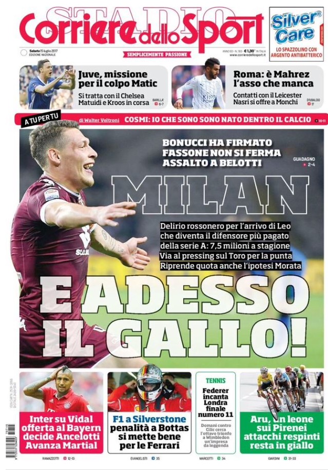 Corriere Dello Sport 15 Luglio 2017