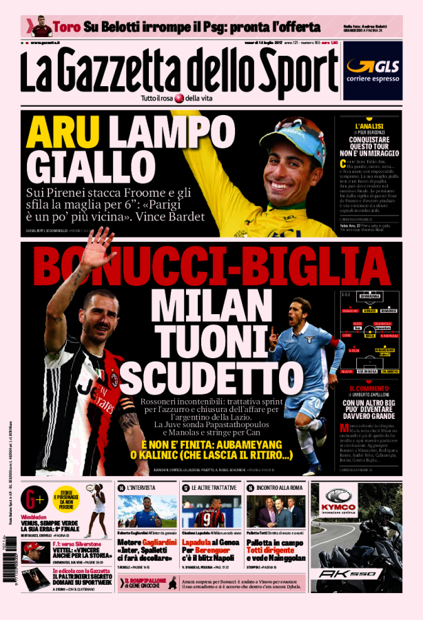 Gazzetta Dello Sport 14 Luglio 2017