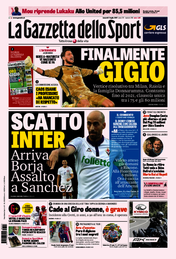 Gazzetta Dello Sport 7 Luglio 2017