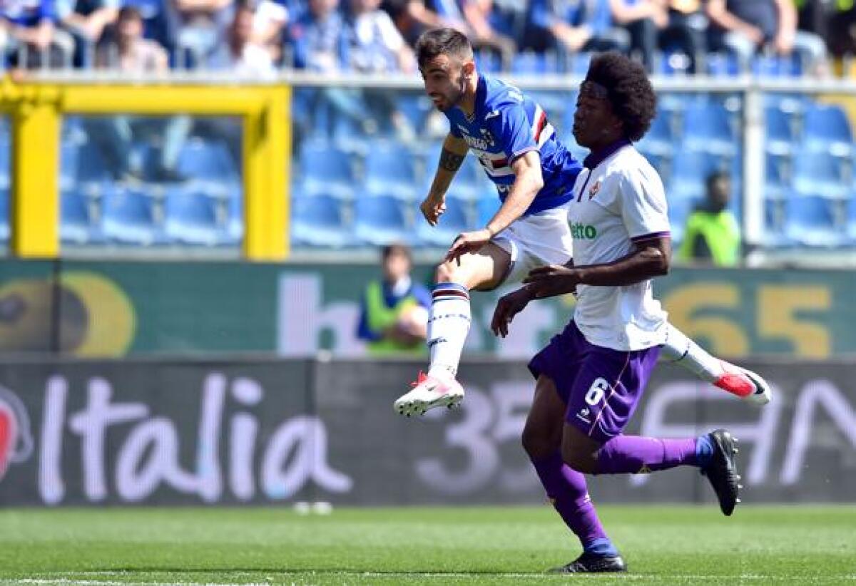 Fiorentina-Sampdoria: tutte le curiosità. Viola vittima preferita dell'attacco doriano, ma al Franchi non perde mai... - Genova, 09/04/2017
Serie A/Sampdoria-Fiorentina
Gol Sampdoria (1-0): Bruno Miguel Borges Fernandes