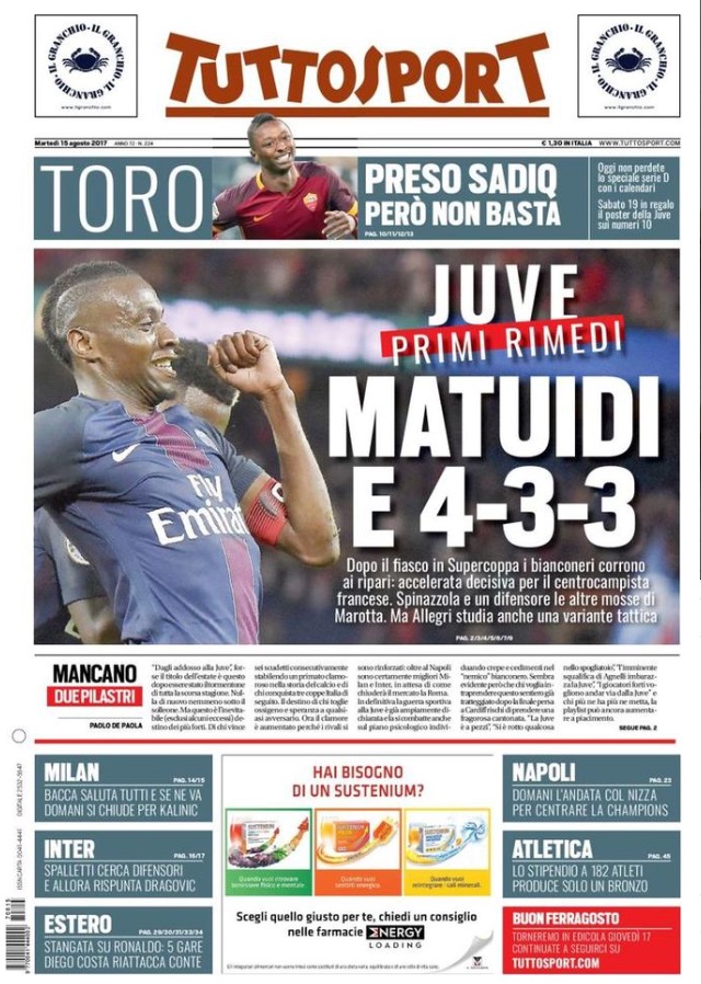 TuttoSport 15 Agosto 2017