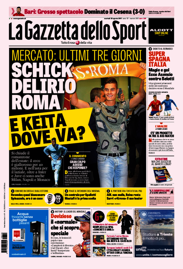 La Gazzetta Dello Sport 29 Agosto 2017