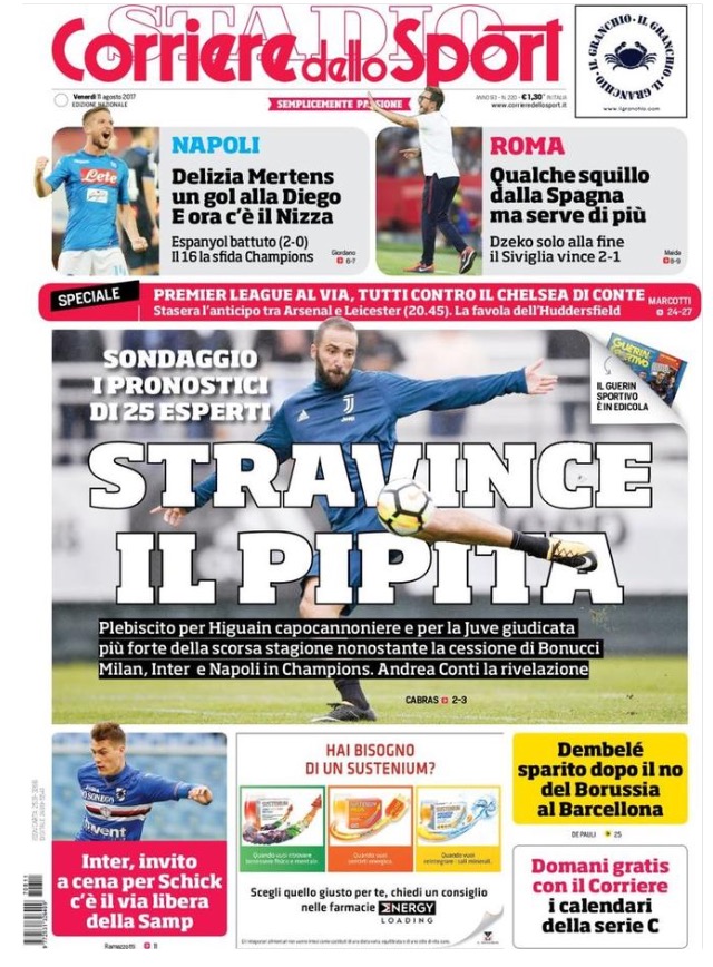Corriere Dello Sport 11 Agosto 2017