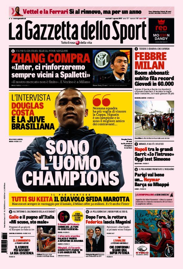 La Gazzetta Dello Sport 1 Agosto 2017