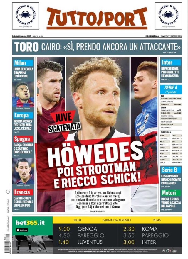 TuttoSport 26 Agosto 2017