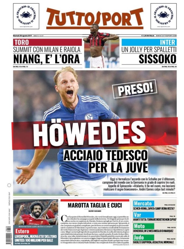 TuttoSport 29 Agosto 2017