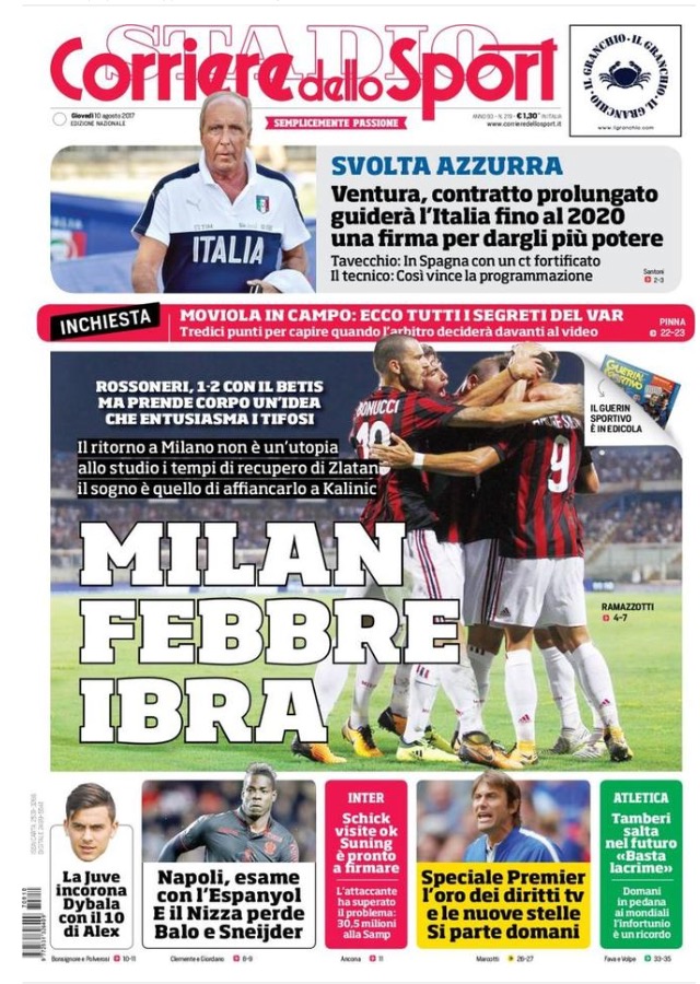 Corriere Dello Sport 10 Agosto 2017