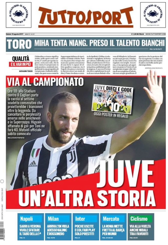 TuttoSport 19 Agosto 2017