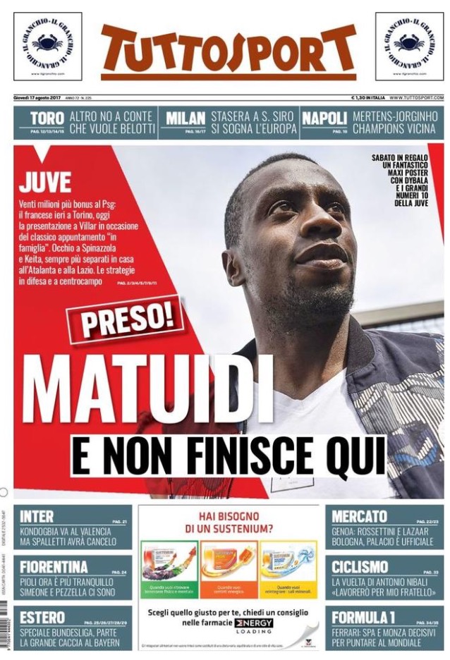 TuttoSport 17 Agosto 2017