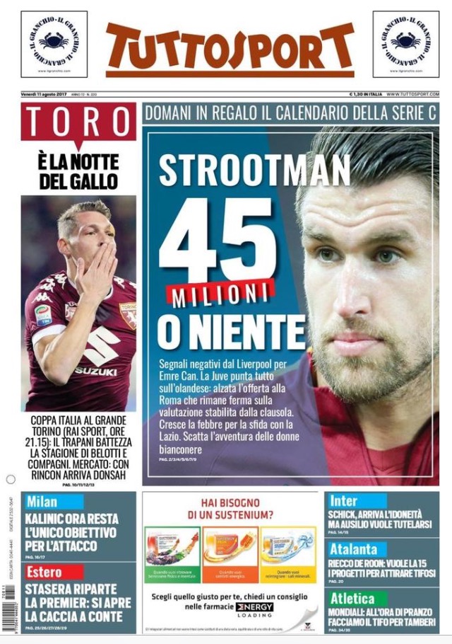 TuttoSport 11 Agosto 2017