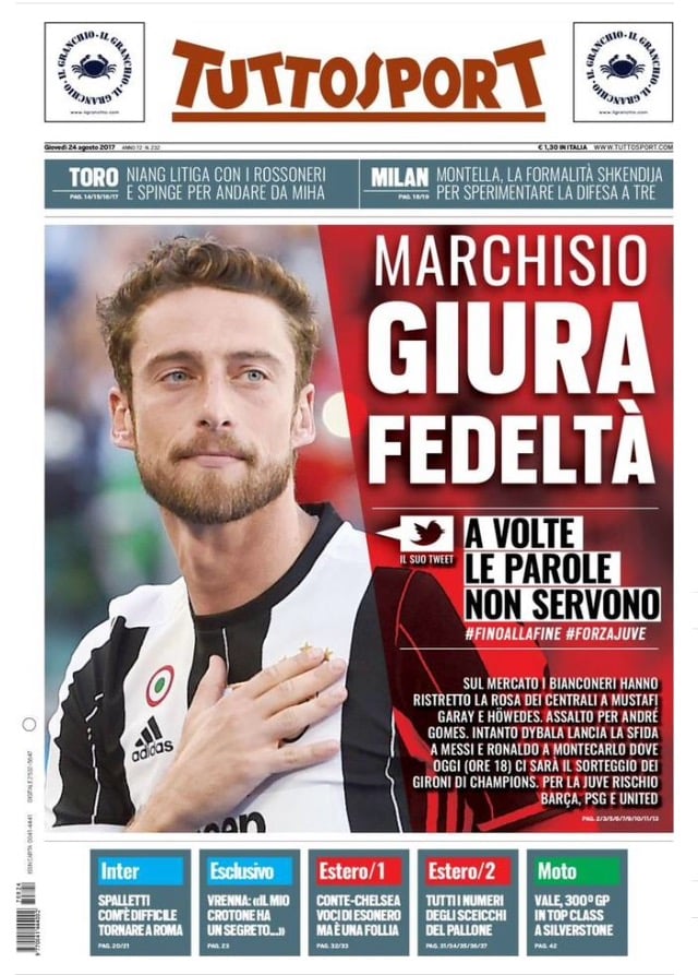 TuttoSport 24 Agosto 2017