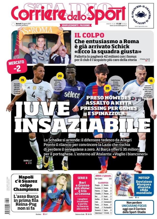 Corriere Dello Sport 29 Agosto 2017