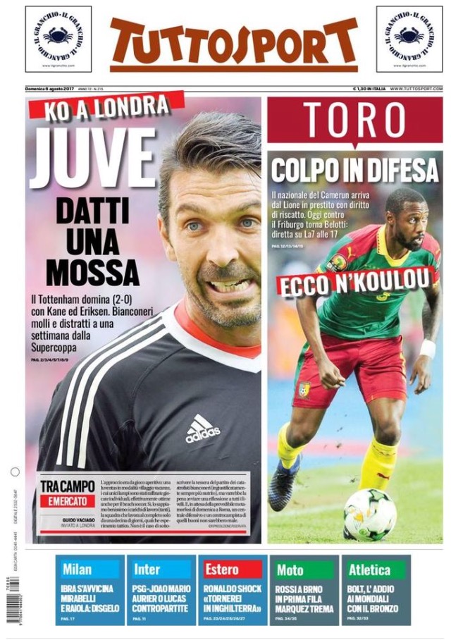 TuttoSport 6 Agosto 2017