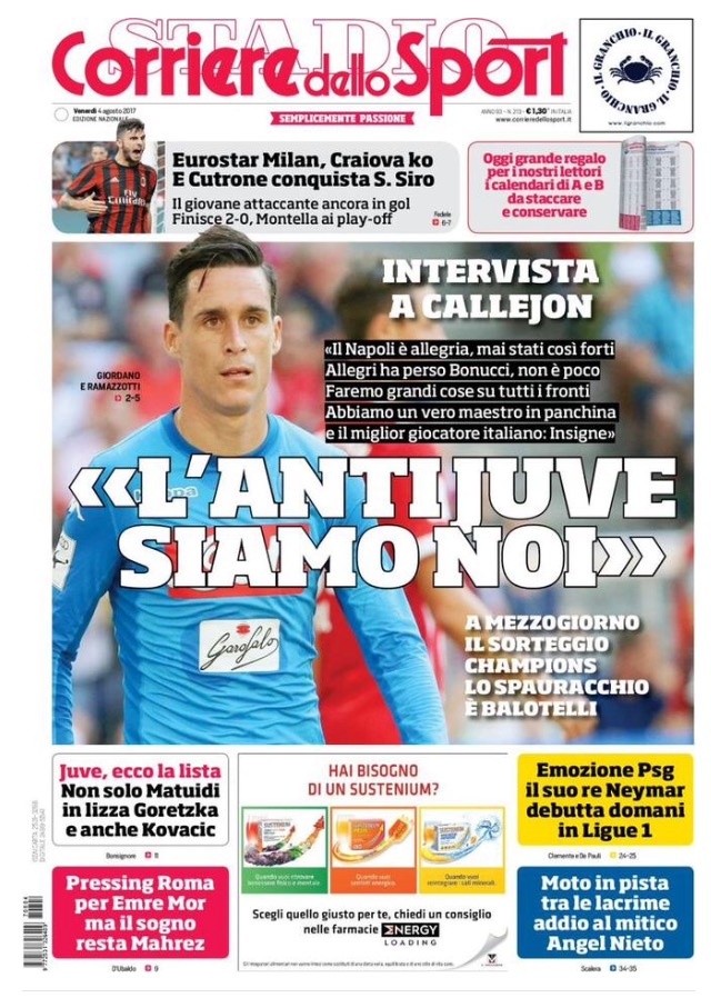 Corriere Dello Sport 4 Agosto 2017